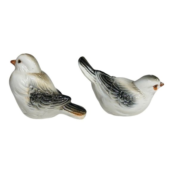 VTG Pair Bone China Brown Sparrow Birds Salt and Pepper Shaker Set 1980s Taiwan - Picture 3 of 9
